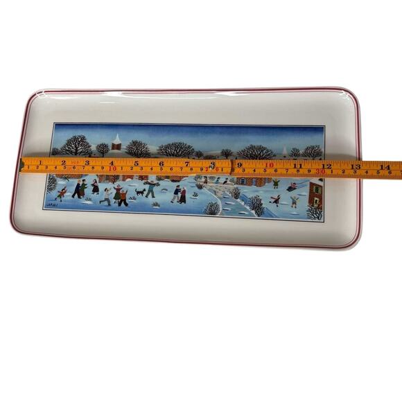 Villeroy & Boch Design Naif Rectangular Platter Gérard Laplau Winter Village - Picture 7 of 7
